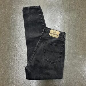 Vintage 90s Jordache 27x27.5 Size 11 Black High Waisted Straight Leg Denim Jeans